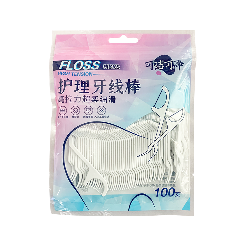 バッグの中の100個のバッグの柔らかく滑らかな歯科用フロススティック